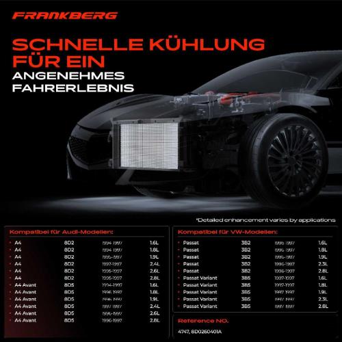 Frankberg 1x Kondensator Klimaanlage für VW Passat 3B2 Audi A4 8D2 B5 A4 Avant 8D5 B5 Bild Frankberg 1x Kondensator Klimaanlage für VW Passat 3B2 Audi A4 8D2 B5 A4 Avant 8D5 B5