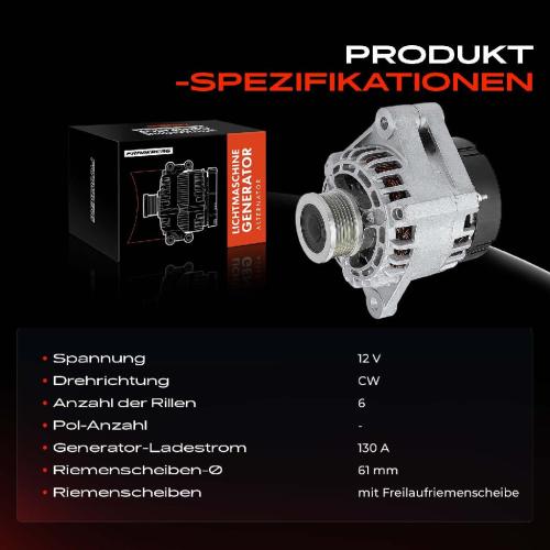 Frankberg 1x Lichtmaschine Generator für Opel Astra H L48 Alfa Romeo 159 Fiat Saab 1.9L Bild Frankberg 1x Lichtmaschine Generator für Opel Astra H L48 Alfa Romeo 159 Fiat Saab 1.9L