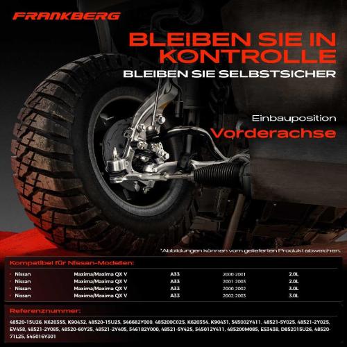 Frankberg 1x Querlenker Satz Vorderachse für Nissan Maxima/Maxima QX V A33 2.0L 3.0L 2000-2003 Bild Frankberg 1x Querlenker Satz Vorderachse für Nissan Maxima/Maxima QX V A33 2.0L 3.0L 2000-2003
