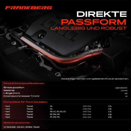 Frankberg 1x Kühlerschlauch Turboschlauch für Ford Transit Bus FB FC FD FS FZ Transit Kasten Pritsche/Fahrgestell FF FM Bild Frankberg 1x Kühlerschlauch Turboschlauch für Ford Transit Bus FB FC FD FS FZ Transit Kasten Pritsche/Fahrgestell FF FM