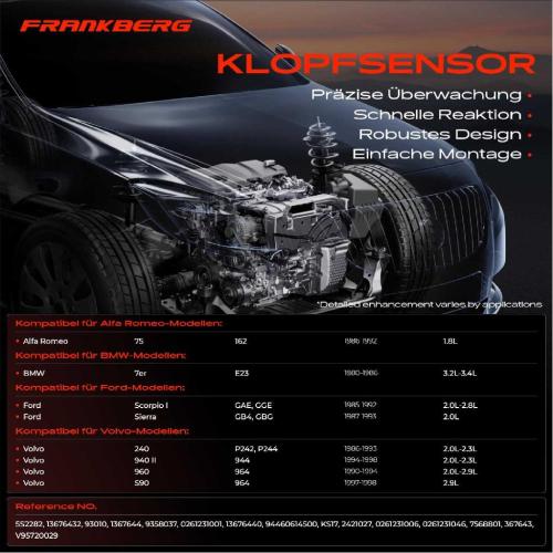 Frankberg 1x Klopfsensor Klopfgeber für Volvo 740 940 Ford Fiesta Opel Vectra Peugeot Saab Bild Frankberg 1x Klopfsensor Klopfgeber für Volvo 740 940 Ford Fiesta Opel Vectra Peugeot Saab