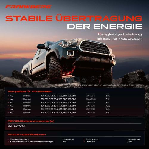 1x Kardanwelle Gelenkwelle Hinterachse für VW Phaeton 3.0L 3.2L 3.6L 4.2L 4.9L 6.0L 2002-2016 Bild 1x Kardanwelle Gelenkwelle Hinterachse für VW Phaeton 3.0L 3.2L 3.6L 4.2L 4.9L 6.0L 2002-2016