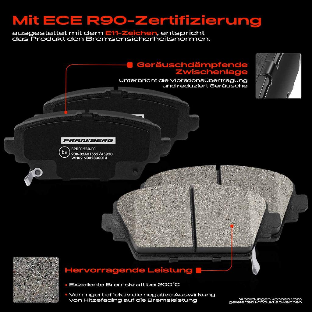 4x Bremsbeläge Vorderachse für Honda Accord VI Hatchback MG ZR ZS Nissan Almera Tino Primera Kombi