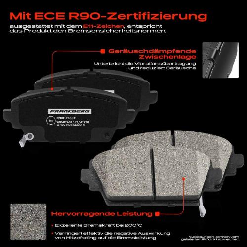 4x Bremsbeläge Vorderachse für Honda Accord VI Hatchback MG ZR ZS Nissan Almera Tino Primera Kombi Bild 4x Bremsbeläge Vorderachse für Honda Accord VI Hatchback MG ZR ZS Nissan Almera Tino Primera Kombi