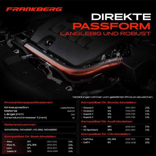 1x Kühlerschlauch Turboschlauch für VW Golf Passat Touran Audi A3 Sportback Seat Altea XL Leon Skoda Bild 1x Kühlerschlauch Turboschlauch für VW Golf Passat Touran Audi A3 Sportback Seat Altea XL Leon Skoda