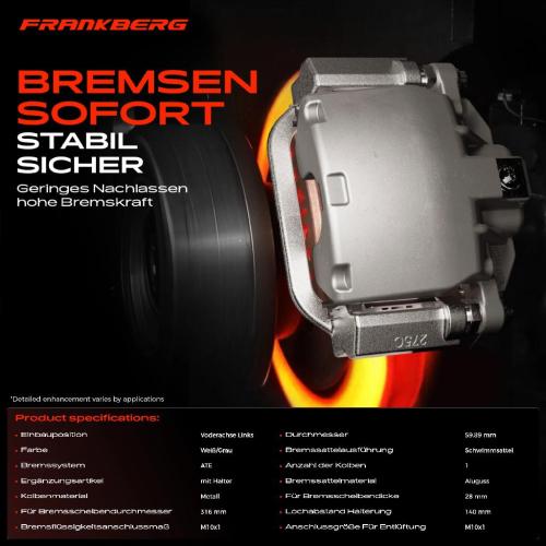 1x Bremssattel Vorderachse Links für Volvo S60 II Cross Country S80 V60 I V70 III XC70 Bild 1x Bremssattel Vorderachse Links für Volvo S60 II Cross Country S80 V60 I V70 III XC70