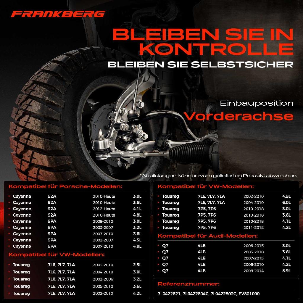 2x Spurstange Vorderachse für VW Amarok Pritsche/Fahrgestell Touareg Audi Q7 Porsche Cayenne