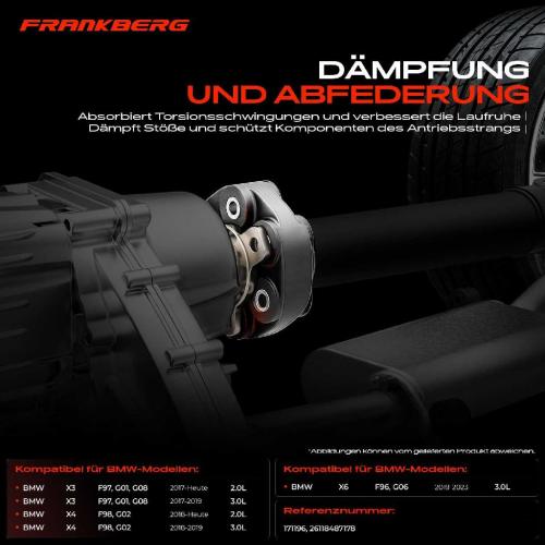 1x Gelenkscheibe Hardyscheibe Kardanwelle Vorne für BMW X3 F97 G01 X4 F98 G02 X6 F96 Bild 1x Gelenkscheibe Hardyscheibe Kardanwelle Vorne für BMW X3 F97 G01 X4 F98 G02 X6 F96