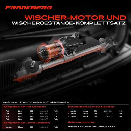 Frankberg 1x Wischerarm Scheibenwischer Vorne für Fiat Idea Lancia Musa 350 1.3L 1.4L Bild Frankberg 1x Wischerarm Scheibenwischer Vorne für Fiat Idea Lancia Musa 350 1.3L 1.4L