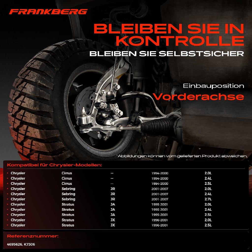2x Traggelenk Vorderachse für Chrysler Cirrus Sebring Cabriolet Stratus 2.0L 2.4L 2.5L 2.7L 1994-2007