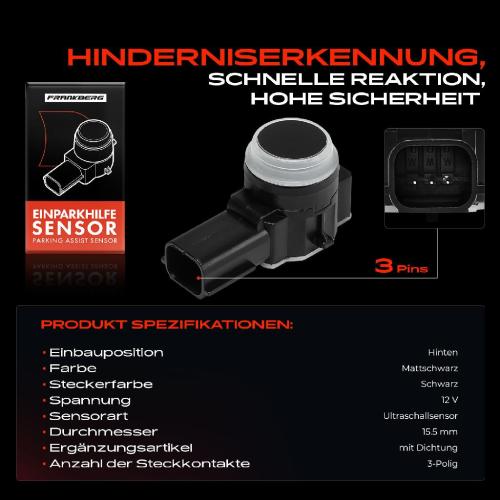 Frankberg 1x Parksensor PDC Sensor Hinten für Ford Fiesta CB1 CCN B-Max JK Ecosport Bild Frankberg 1x Parksensor PDC Sensor Hinten für Ford Fiesta CB1 CCN B-Max JK Ecosport