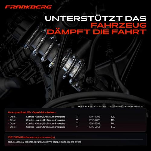 Frankberg 2x Fahrwerksfeder Vorderachse für Opel Combo Kasten/MPV 71 1.2L 1.4L 1994-2001 Bild Frankberg 2x Fahrwerksfeder Vorderachse für Opel Combo Kasten/MPV 71 1.2L 1.4L 1994-2001