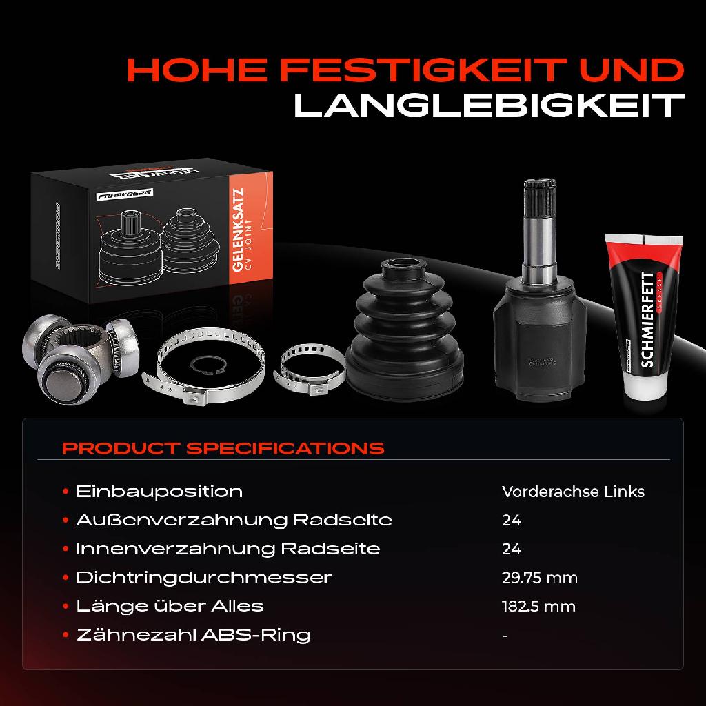 1x Antriebswelle Gelenksatz Vorderachse Links für Fiat 500/595/695 Doblo 223 Panda Tipo