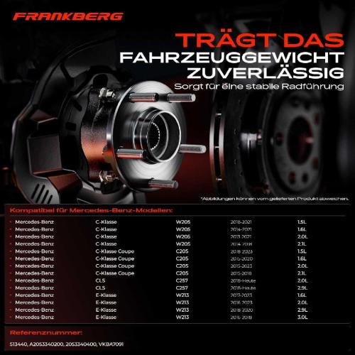 1x Radnabe Radlagersatz Vorderachse beidseitig für Mercedes-Benz W205 A205 C205 S205 C257 W213 A238 C238 Bild 1x Radnabe Radlagersatz Vorderachse beidseitig für Mercedes-Benz W205 A205 C205 S205 C257 W213 A238 C238
