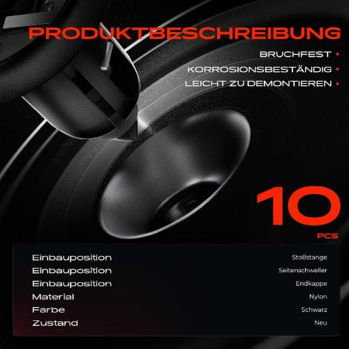 10x Befestigungsclips Stoßstange Seitenschweller Endkappe für Toyota Auris E15 Corolla E12 Yaris P1 Prius W3 Bild 10x Befestigungsclips Stoßstange Seitenschweller Endkappe für Toyota Auris E15 Corolla E12 Yaris P1 Prius W3