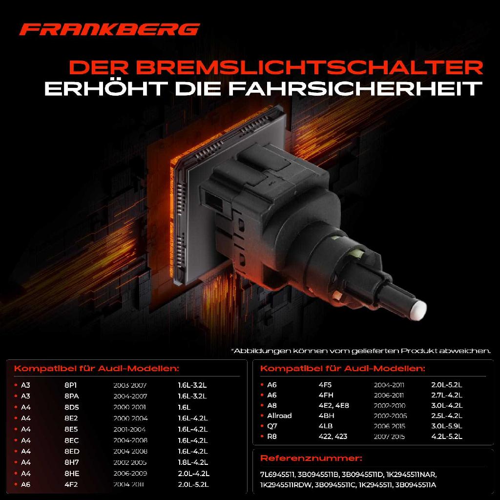 1x Bremslichtschalter für Audi A3 8P A4 8E A6 4B A8 4E R8 Allroad 1.8L 2.0L 2.7L 3.0L