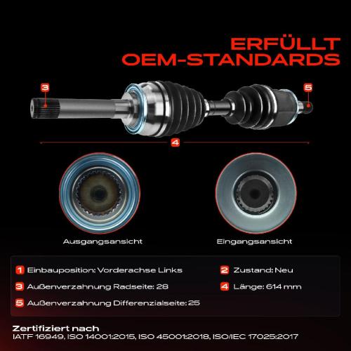 1x Antriebswelle Vorderachse Links für Mitsubishi Pajero II Canvas Top V2W V3W V4W V5W V2C V4C Bild 1x Antriebswelle Vorderachse Links für Mitsubishi Pajero II Canvas Top V2W V3W V4W V5W V2C V4C