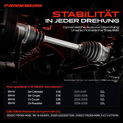 1x Antriebswelle Hinterachse Rechts für BMW 3er Cabriolet Coupe Z4 E46 M3 E85 E86 3.2L Bild 1x Antriebswelle Hinterachse Rechts für BMW 3er Cabriolet Coupe Z4 E46 M3 E85 E86 3.2L