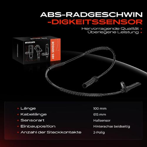 1x ABS Sensor Hinterachse beidseitig für BMW I3 I01 0.6L Bj ab 2013 Bild 1x ABS Sensor Hinterachse beidseitig für BMW I3 I01 0.6L Bj ab 2013