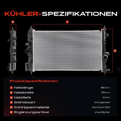 1x Kühler Wasserkühler Motorkühler für Opel Insignia A Stufenheck G09 Saab 9-5 Bild 1x Kühler Wasserkühler Motorkühler für Opel Insignia A Stufenheck G09 Saab 9-5