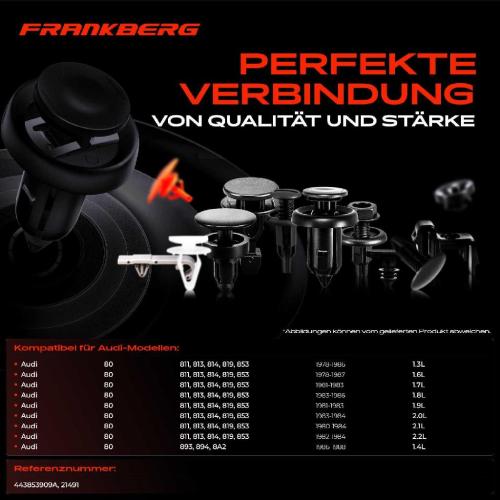 Frankberg 20x Befestigungsclips Tür für Audi 80 Avant 8C2 8C5 Cabriolet Coupe Bild Frankberg 20x Befestigungsclips Tür für Audi 80 Avant 8C2 8C5 Cabriolet Coupe