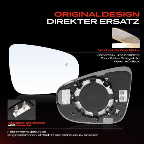 1x Spiegelglas Außenspiegel rechts für VW Golf VI Cabriolet 517 Touran 1T1 1T2 1T3 Bild 1x Spiegelglas Außenspiegel rechts für VW Golf VI Cabriolet 517 Touran 1T1 1T2 1T3