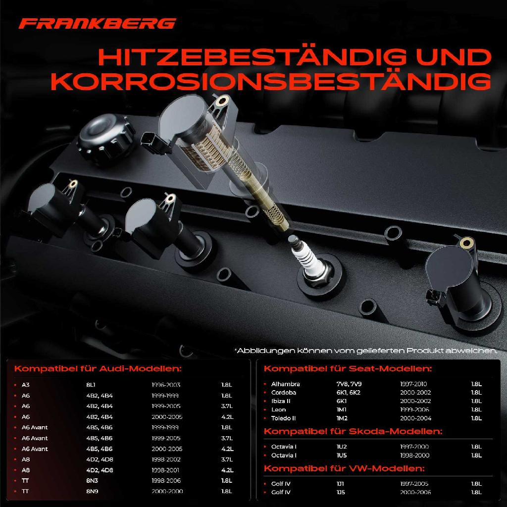 4x Zündmodul Zündspule für VW Golf IV Variant New Beetle Sharan Audi A3 A6 Avant A8 TT Roadster Seat