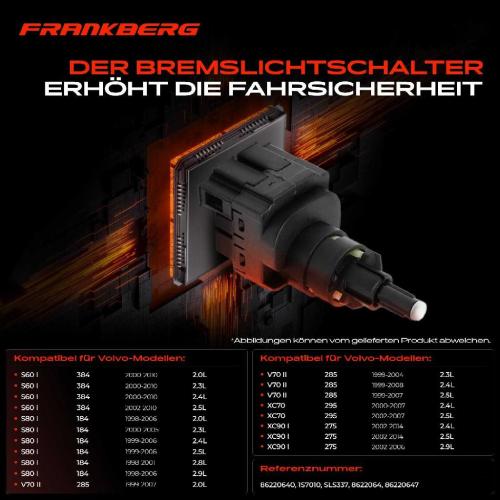 1x Bremslichtschalter für Volvo S60 I 384 S80 I 184 V70 II XC70 XC90 I 2.4L-4.4L Bild 1x Bremslichtschalter für Volvo S60 I 384 S80 I 184 V70 II XC70 XC90 I 2.4L-4.4L