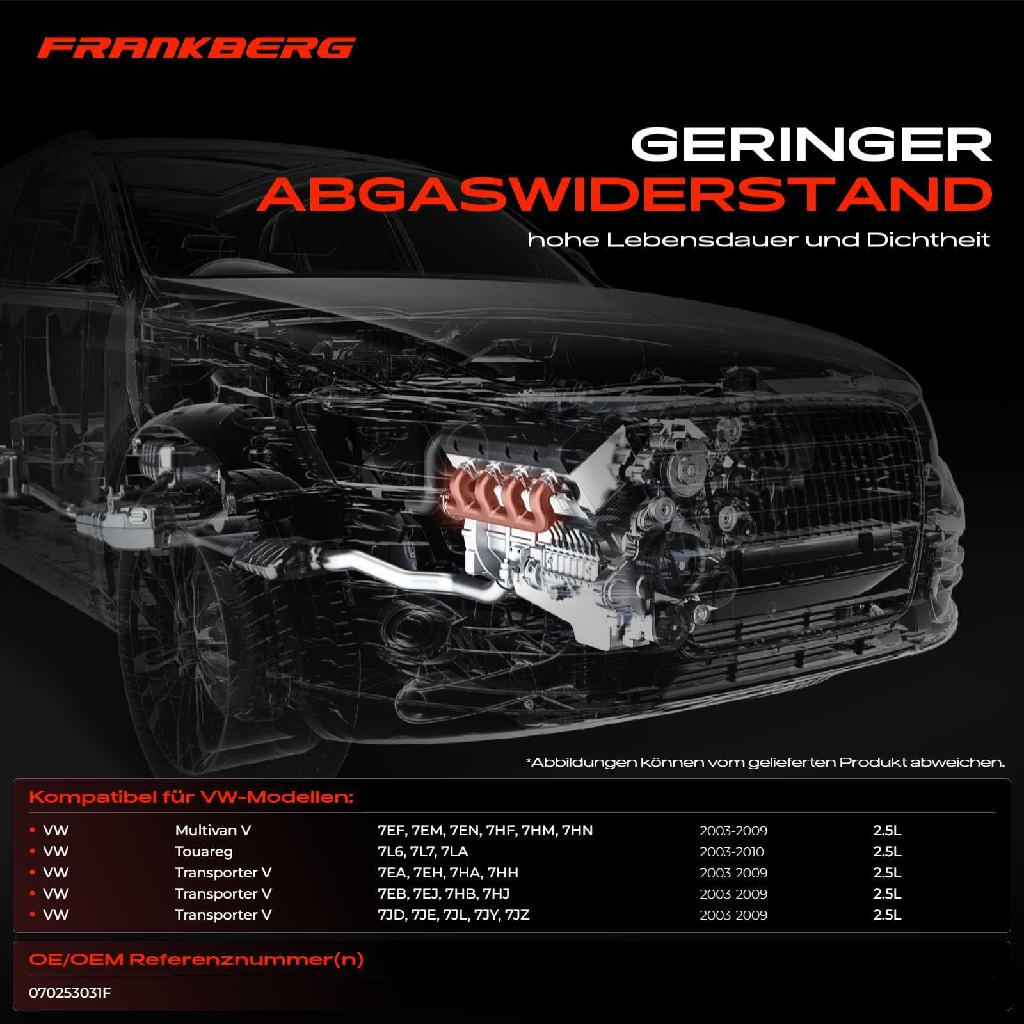 1x Abgaskrümmer Auspuff Krümmer für VW Touareg Transporter T5 Multivan V