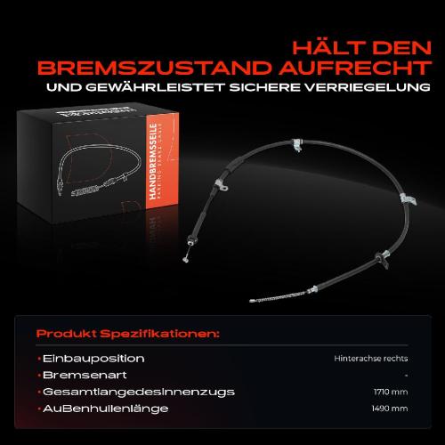 1x Seilzug Feststellbremse Hinterachse rechts für Hyundai Elantra XD Matrix FC 2000-2006 Bild 1x Seilzug Feststellbremse Hinterachse rechts für Hyundai Elantra XD Matrix FC 2000-2006