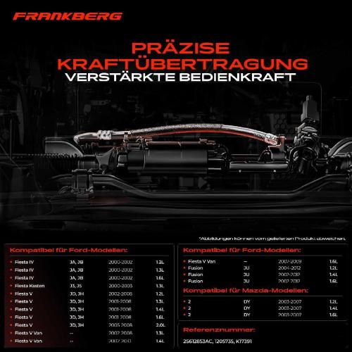 1x Seilzug Feststellbremse Vorderachse beidseitig für Ford Fiesta V JH JD Fusion JU 2000-2012 Bild 1x Seilzug Feststellbremse Vorderachse beidseitig für Ford Fiesta V JH JD Fusion JU 2000-2012