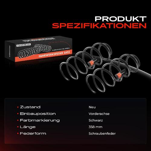 2x Fahrwerksfeder Vorderachse für Fiat Fiorino Kasten/MPV 225 1.2L Bj ab 2007 Bild 2x Fahrwerksfeder Vorderachse für Fiat Fiorino Kasten/MPV 225 1.2L Bj ab 2007