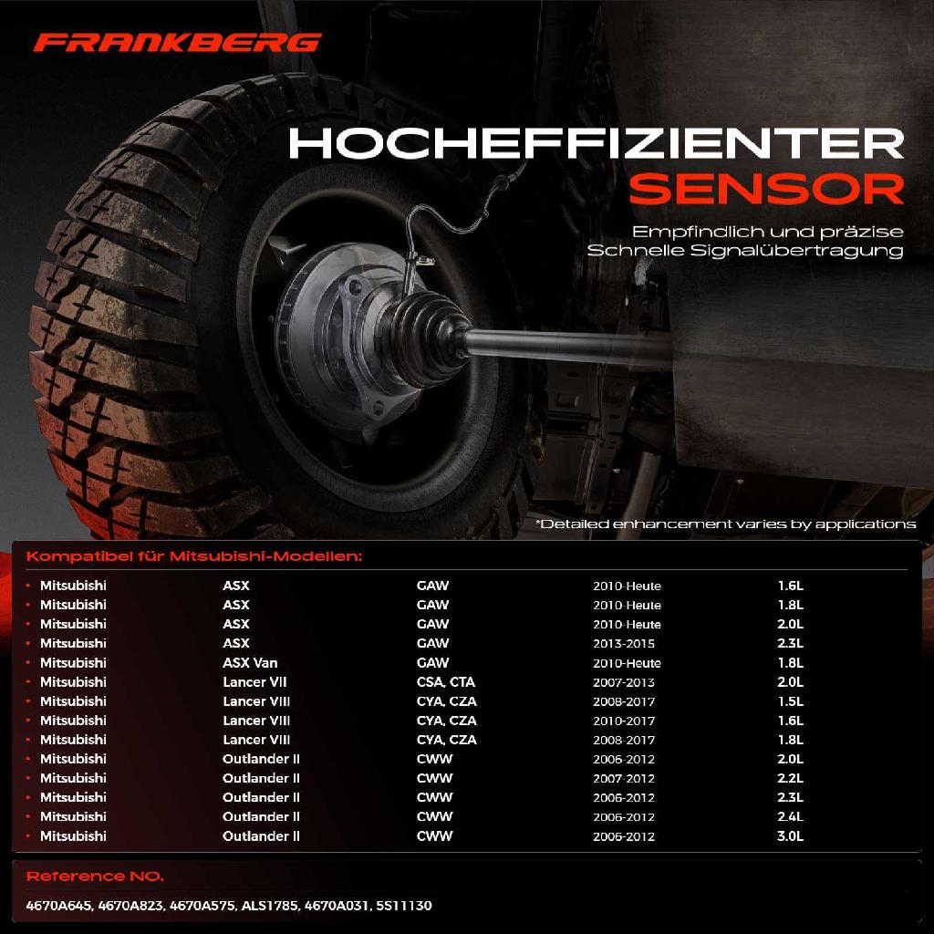 1x ABS Sensor Vorderachse links für Mitsubishi ASX Van Lancer VII VIII Sportback Outlander II III Pajero IV