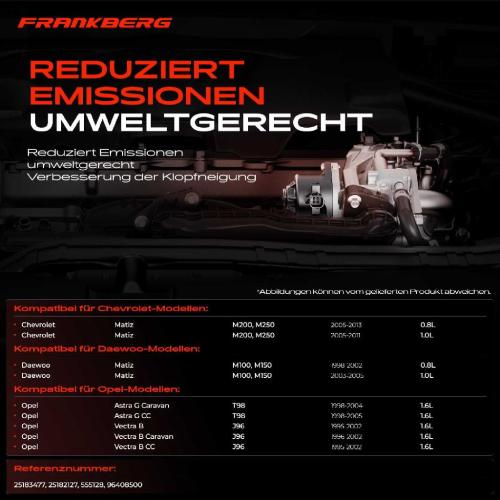 Frankberg 1x AGR-Ventil Abgasrückführungsventil für Chevrolet Aveo/Kalos Schrägheck Stufenheck Matiz Spark Daewoo Opel Bild Frankberg 1x AGR-Ventil Abgasrückführungsventil für Chevrolet Aveo/Kalos Schrägheck Stufenheck Matiz Spark Daewoo Opel