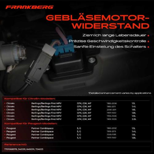1x Widerstand Vorwiderstand Gebläsemotor für Citroën Berlingo GFK GJK MF Peugeot Partner 5 G Bild 1x Widerstand Vorwiderstand Gebläsemotor für Citroën Berlingo GFK GJK MF Peugeot Partner 5 G