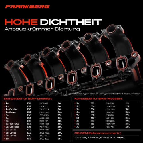 1x Ansaugbrücke Dichtungssatz für BMW E46 E90 E91 E60 E61 E83 E70 Bild 1x Ansaugbrücke Dichtungssatz für BMW E46 E90 E91 E60 E61 E83 E70