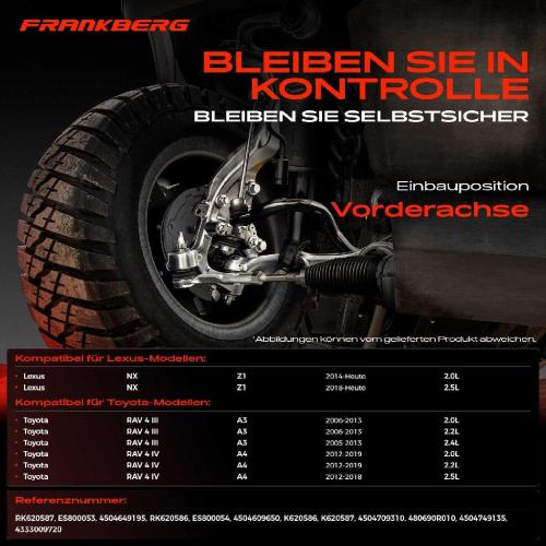 Frankberg 1x Querlenker Satz Vorderachse für Lexus NX Toyota RAV 4 III IV Van 2.0L 2.5L 2.2L 2.4L Bj ab 2005 Bild Frankberg 1x Querlenker Satz Vorderachse für Lexus NX Toyota RAV 4 III IV Van 2.0L 2.5L 2.2L 2.4L Bj ab 2005