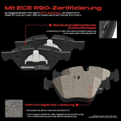 4x Bremsbeläge Vorderachse für BMW 5er Touring E60 E61 2.0L 2.2L 2.5L 3.0L 2003-2010 Bild 4x Bremsbeläge Vorderachse für BMW 5er Touring E60 E61 2.0L 2.2L 2.5L 3.0L 2003-2010
