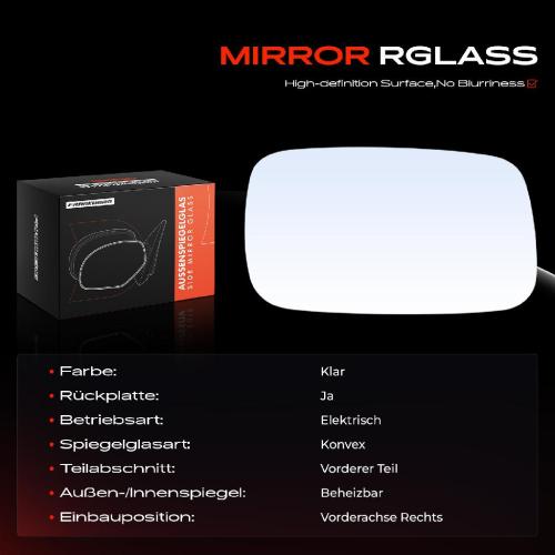1x Spiegelglas Außenspiegel rechts für Opel Meriva A X03 1.3L 1.4L 1.6L 2003-2010 Bild 1x Spiegelglas Außenspiegel rechts für Opel Meriva A X03 1.3L 1.4L 1.6L 2003-2010