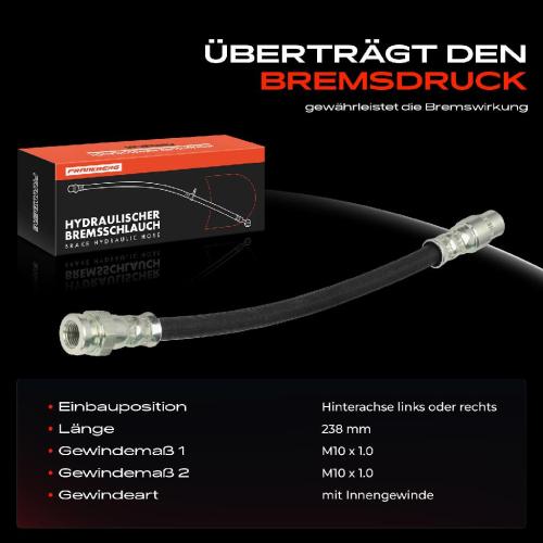 Frankberg 1x Bremsschlauch Bremsschläuche Hinterachse Links oder Rechts für Citroën Berlingo C4 Picasso I DS5 Peugeot 5008 Partner Bild Frankberg 1x Bremsschlauch Bremsschläuche Hinterachse Links oder Rechts für Citroën Berlingo C4 Picasso I DS5 Peugeot 5008 Partner