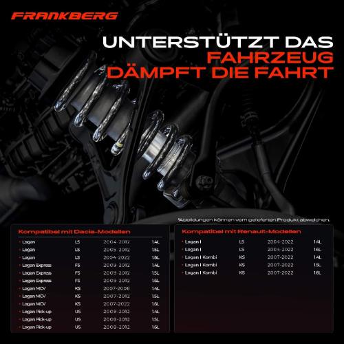 Frankberg 2x Fahrwerksfeder Vorderachse für Dacia Logan LS FS KS US Renault Logan I LS KS Bj ab 2004 Bild Frankberg 2x Fahrwerksfeder Vorderachse für Dacia Logan LS FS KS US Renault Logan I LS KS Bj ab 2004