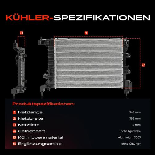 1x Kühler Wasserkühler Motorkühler für Chevrolet Aveo Schrägheck Stufenheck T300 Bild 1x Kühler Wasserkühler Motorkühler für Chevrolet Aveo Schrägheck Stufenheck T300