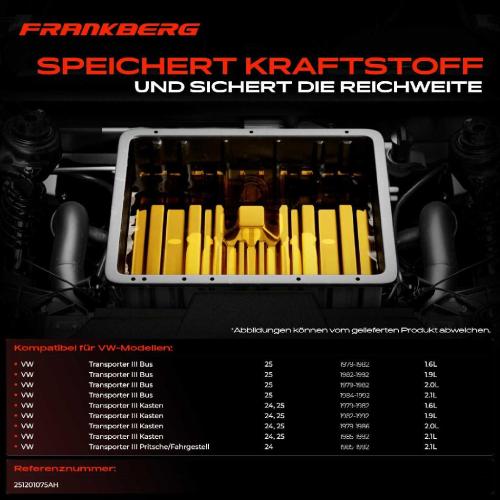 1x Kraftstofftank Kraftstoffbehälter für VW Transporter III Bus 25 Kasten Pritsche/Fahrgestell 24 Bild 1x Kraftstofftank Kraftstoffbehälter für VW Transporter III Bus 25 Kasten Pritsche/Fahrgestell 24