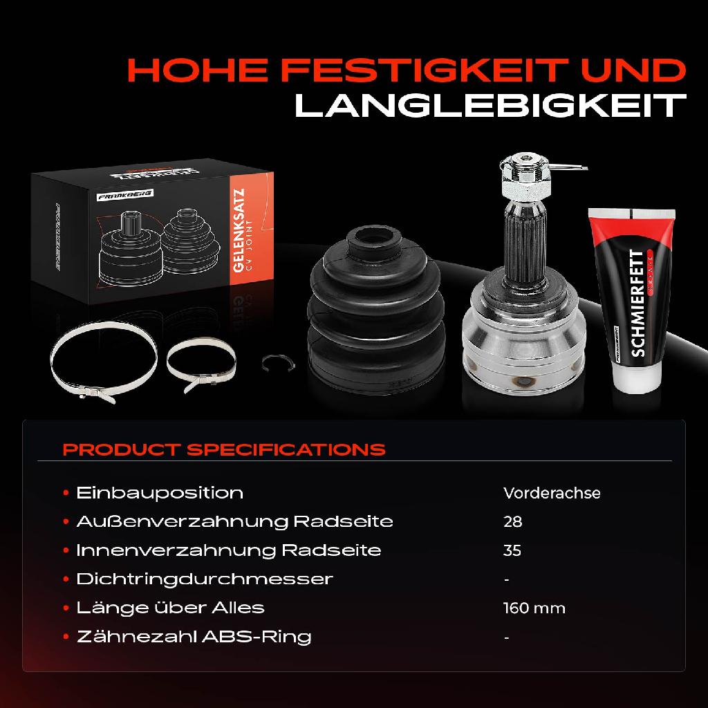 1x Antriebswelle Gelenksatz Vorderachse für Citroën C-Crosser C4 Aircross Mitsubishi