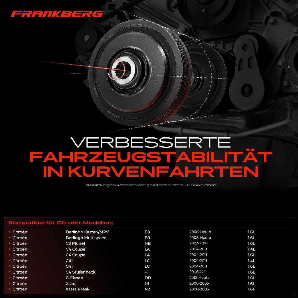 1x Riemenscheibe Kurbelwelle für Citroën Berlingo B9 C2 JM C3 C4 Peugeot 206CC