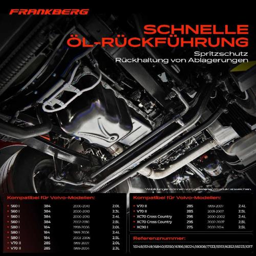 Frankberg 1x Ölwanne Motorölwanne für Volvo S60 I S80 I V70 II XC70 XC90 I 2.0L 2.3L 2.4L 2.5L Bild Frankberg 1x Ölwanne Motorölwanne für Volvo S60 I S80 I V70 II XC70 XC90 I 2.0L 2.3L 2.4L 2.5L