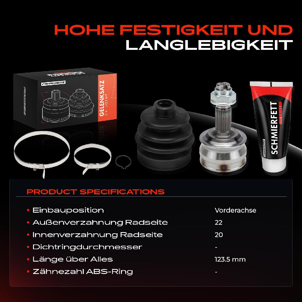 1x Antriebswelle Gelenksatz Vorderachse für Fiat Cinquecento 170 Seicento/600 187 Bj ab 1991