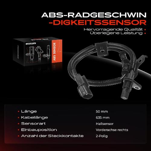 Frankberg 1x ABS Sensor Vorderachse rechts für KIA Picanto SA 1.0L 1.1L 2004-2007 Bild Frankberg 1x ABS Sensor Vorderachse rechts für KIA Picanto SA 1.0L 1.1L 2004-2007