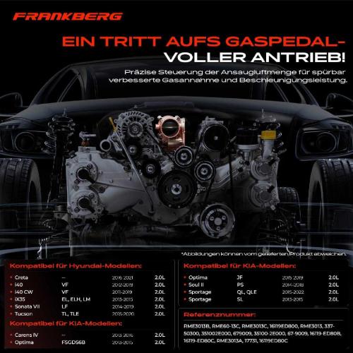 Frankberg 1x Drosselklappe Drosselklappenstutzen für Hyundai Elantra i40 KIA Sportage 2.0L Bild Frankberg 1x Drosselklappe Drosselklappenstutzen für Hyundai Elantra i40 KIA Sportage 2.0L