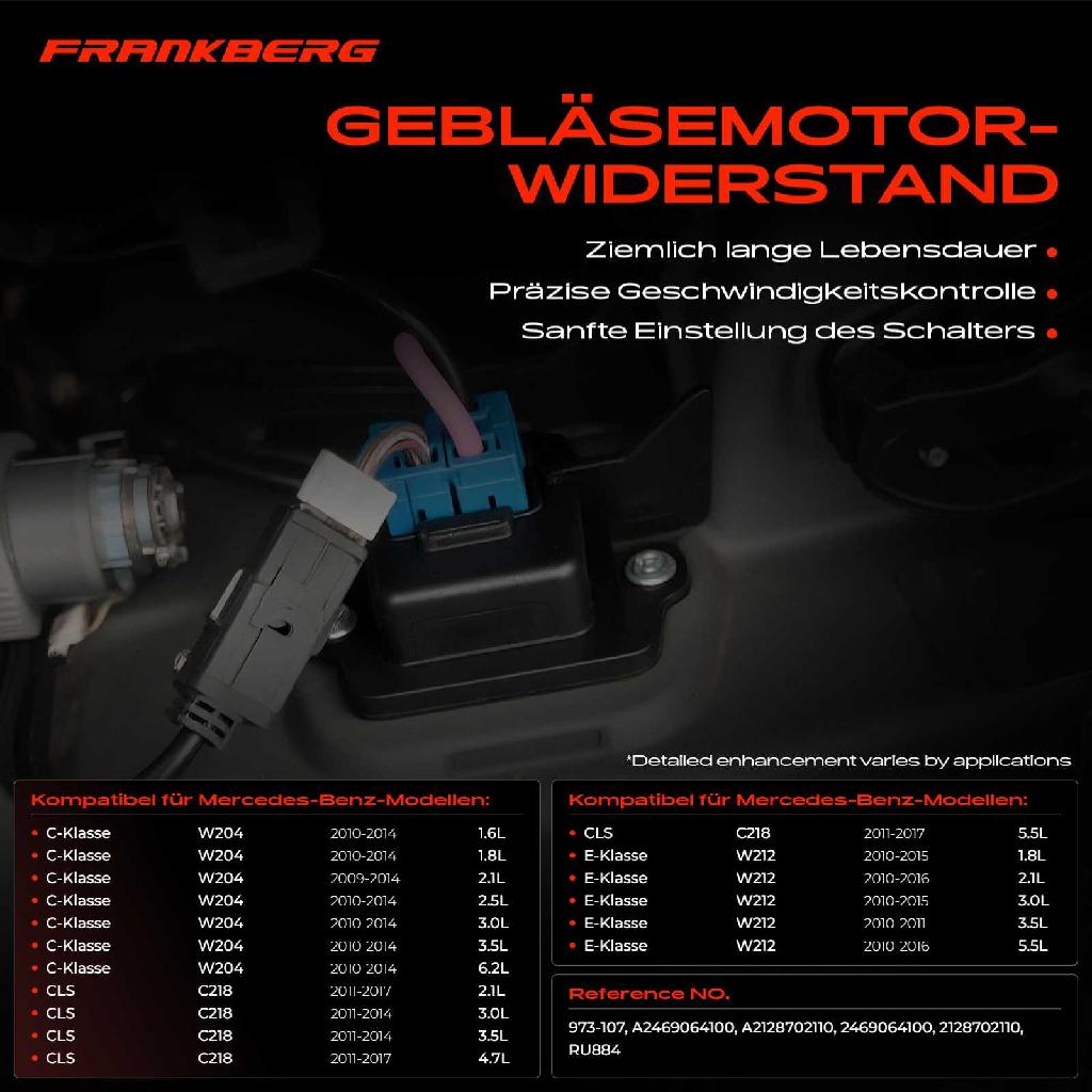 1x Widerstand Vorwiderstand Gebläsemotor für Mercedes-Benz W204 S204 C218 X218 W212 S212 A207